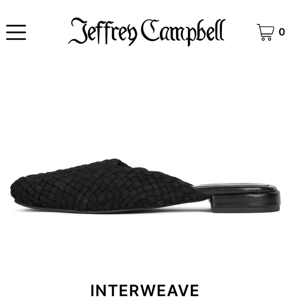 Jeffrey Campbell Black Interweave mule shoe